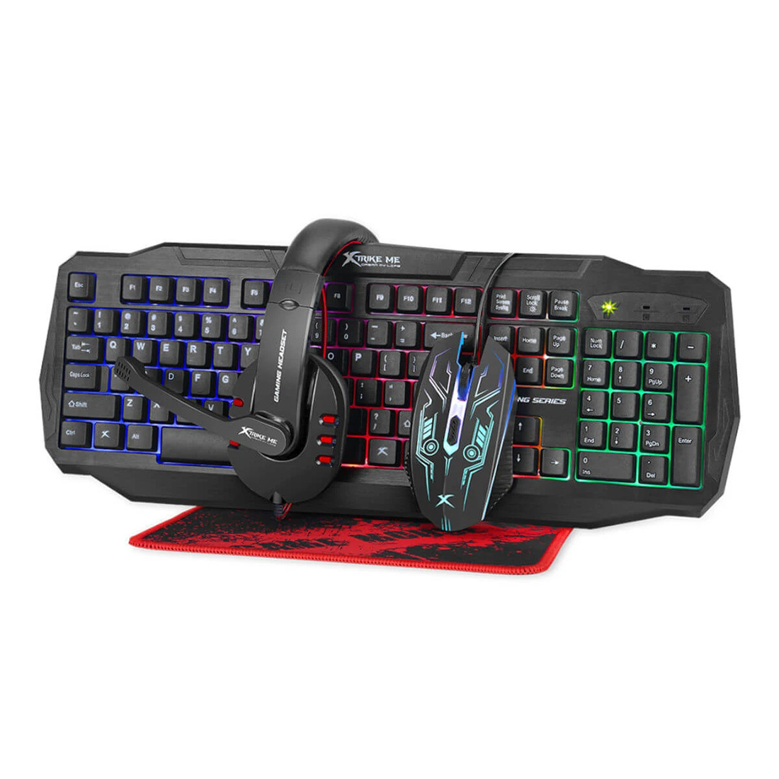 Combo Xtrike Me Cm-406 Teclado Mouse Audifono Mousepad Gamer
