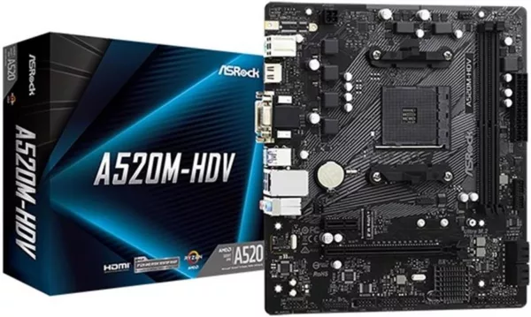 MOTHERBOARD ASROCK A520M-HDV AM4 PARA PROCESADORES RYZEN
