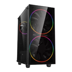 Case GameMax Black Hole Mid-Tower ATX AURA Sync 2 x 200mm