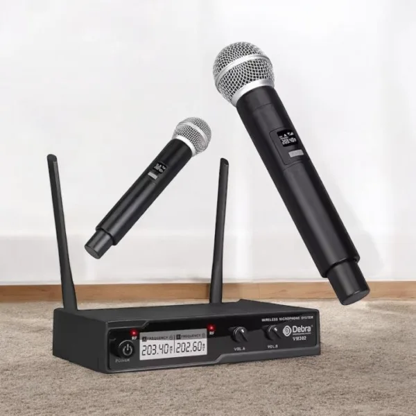 Microfono inalambrico doble debra vm302 vfh karaoke 50 metros distancia
