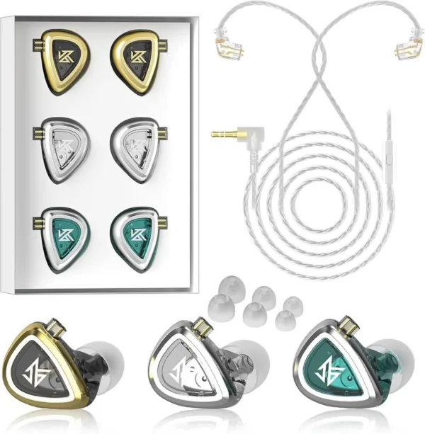 Audifonos kz eda 3 pares inear balanceado bajos profesional acustico