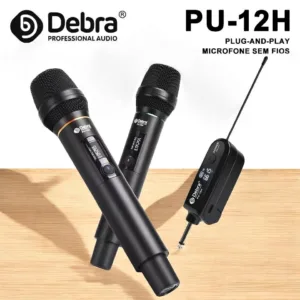 Microfono doble profesional debra pu-12h UHF recargables distancia 50 metros 8 horas bateria