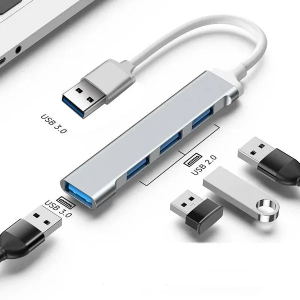 hub de 4 puertos usb 3.0 metalico compacto mac windows