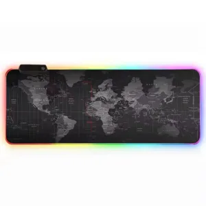 mousepad alfombrilla gamer 80x30cm mapa luces rgb