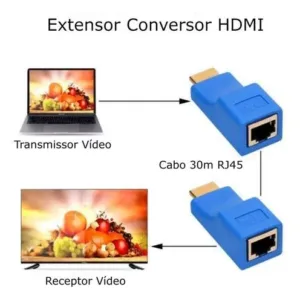Extensor Hdmi de 30 metros mediante 1 cable de red Rx Tx Rj45 Cat5e/6