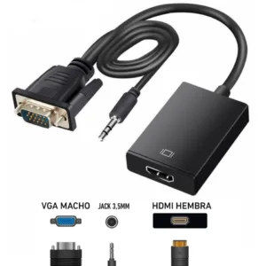 convertidor vga a hdmi full hd+audio alimentacion