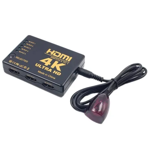 Selector hdmi 5 a 1 switch 5 entradas +control