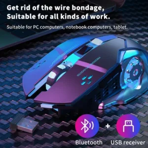 Mouse gamer bajeal m500 bluetooth+receptor recargable 2400dpi 6 botones