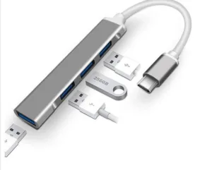 hub tipo c 4 puertos usb 3.0 metalico mac windows android