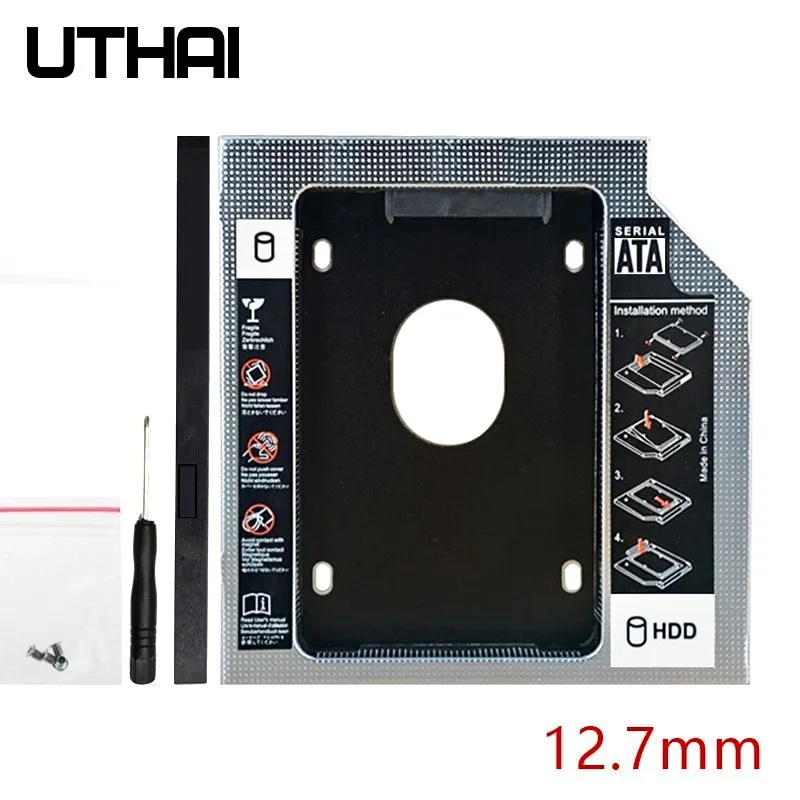 Caddy adaptador disco unidad dvd 12.7mm laptop