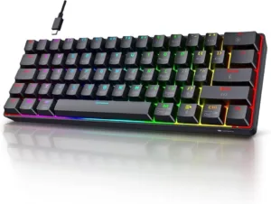 Teclado mecanico bajeal g101 rgb 60% switch blue