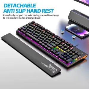 teclado mecanico bajeal k600 switch blue rgb reposa muñeca