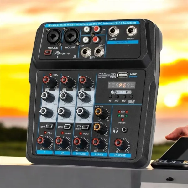 Consola de 4 canales debra bluetooth mixer interfaz