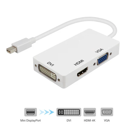adaptador mini display port hdmi vga dvi mac oferta