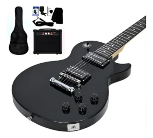 Guitarra Eléctrica Orich Les Paul Amplificador Forro Ambidiestro Negro