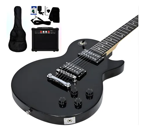 Guitarra Eléctrica Orich Les Paul Amplificador Forro Ambidiestro Negro