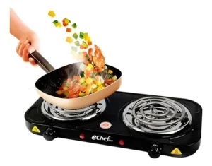 Hornilla Eléctrica 2 Quemadores Echef Pro Modelo H002 Negro